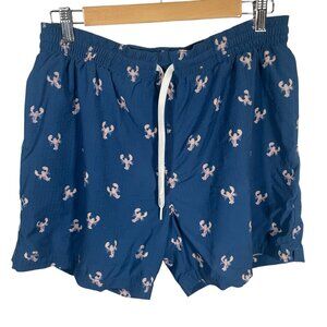 Chubbies Swim Trunks Men Large ‘The Claw of the Lands’ Crabs Blue Pockets Lined